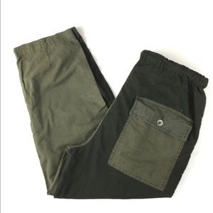 Free People Two Tone Green Rope Belt Lounge Pants